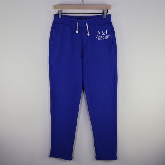 Abercrombie & Fitch Pants - Abercrombie & Fitch Logo Embroidered Sweatpants XS Royal Blue Fleece Joggers